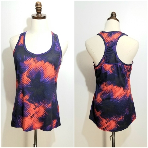 Athleta Tops - Athleta Women's Racerback Active Workout Orange Purple Black Tank Top,  Medium